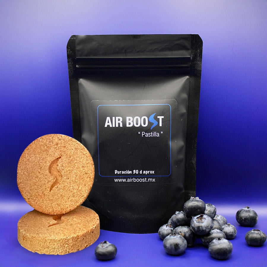 Moras azules con pastillas de aromatizantes color naranja