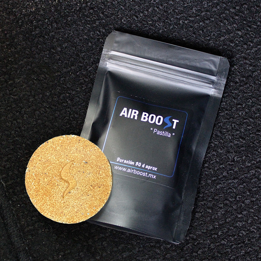 pastilla naranja con empaque negro